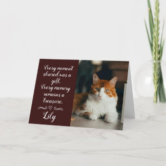 Cat Loss Sympathy Card Personalised Photo Pet Name