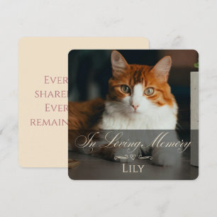 Cat Loss Sympathy Card with Pet Photo & Name Pink