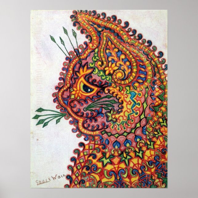 Cat, Louis Wain Poster (Front)