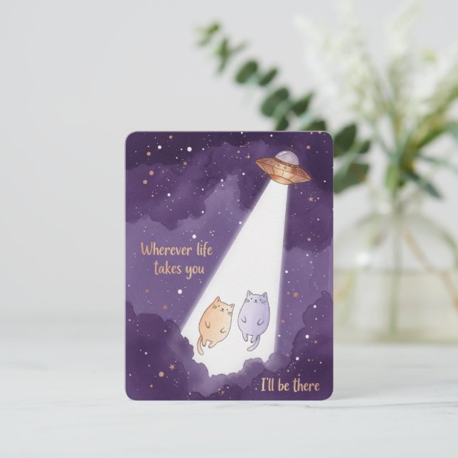 Cat Love Card For Anniversary Valentine Couples (Standing Front)