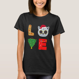 Cat Love Christmas Xmas Gingerbread T-Shirt