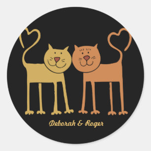 Cat Love Classic Round Sticker