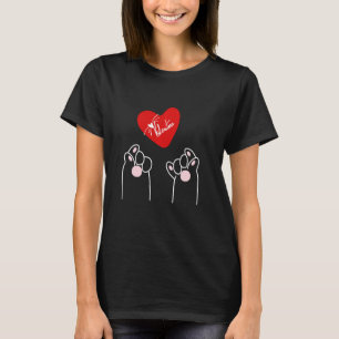 Cat Love Finger He Happy Valentines Day 2021 Boy G T-Shirt