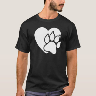 Cat Love Hear Paw Cat Graphic For Women and Men T-Shirt