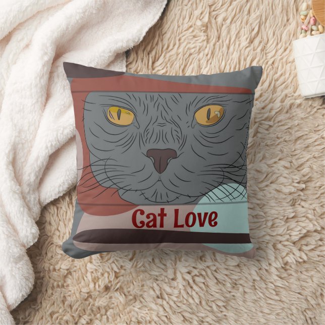  Cat Love print pillow (Blanket)
