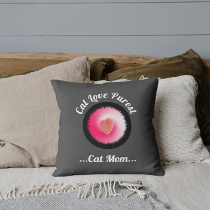 Cat Love Purest Personalised Funny Quote Dark Grey Cushion