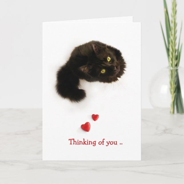 Cat Love Thinking Of You card (Front)