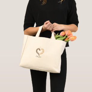 Cat Love Tote Bag – Cute Cat Tail Heart Design