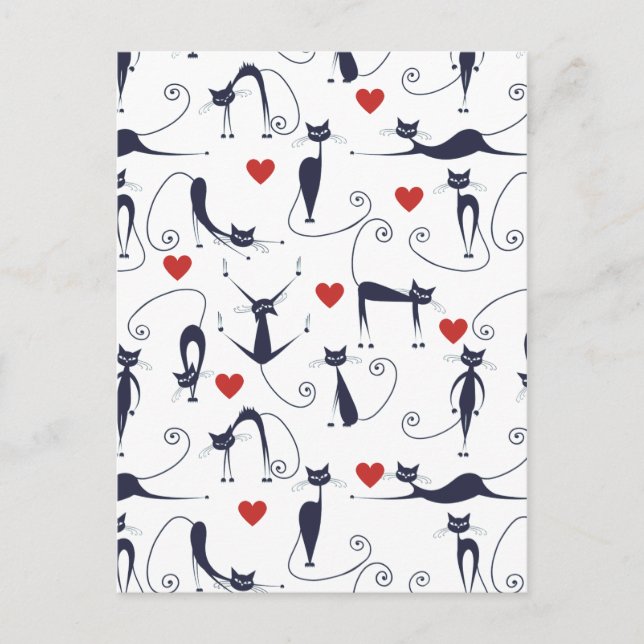 Cat love world postcard (Front)