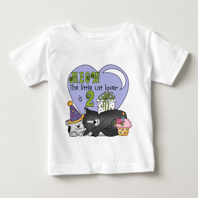 Cat Lover 2nd Birthday Tshirts and Gifts (Front)