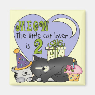 Cat Lover 2nd Birthday Tshirts and Gifts Magnet