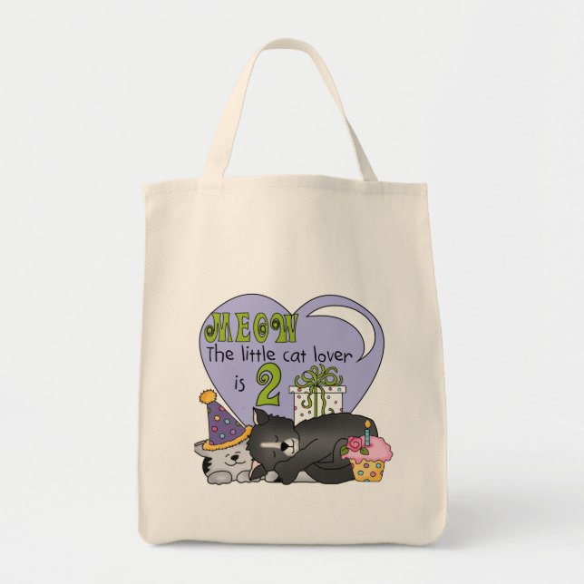 Cat Lover 2nd Birthday Tshirts and Gifts Tote Bag (Front)