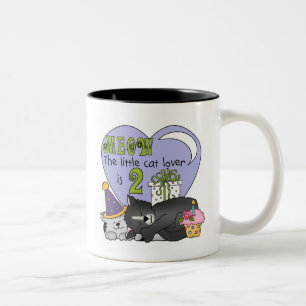 Cat Lover 2nd Birthday Tshirts and Gifts Two-Tone Coffee Mug