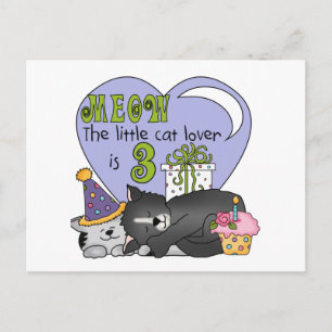 Cat Lover 3rd Birthday T shirts and Gifts Postcard
