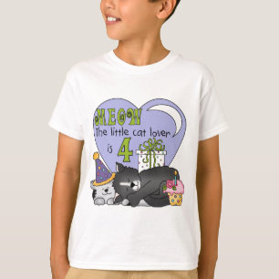 Cat Lover 4th Birthday  T-shirts and Gifts