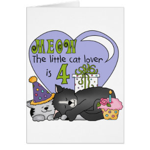 Cat Lover 4th Birthday  T-shirts and Gifts