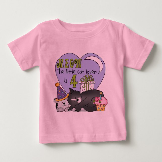 Cat Lover 4th Birthday  T-shirts and Gifts (Front)
