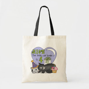 Cat Lover 4th Birthday  T-shirts and Gifts Tote Bag