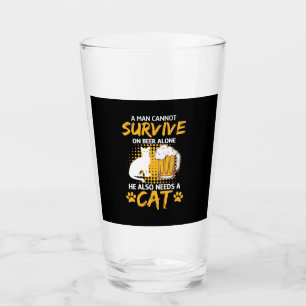 Cat Lover A Man With Beer And Cat Glass