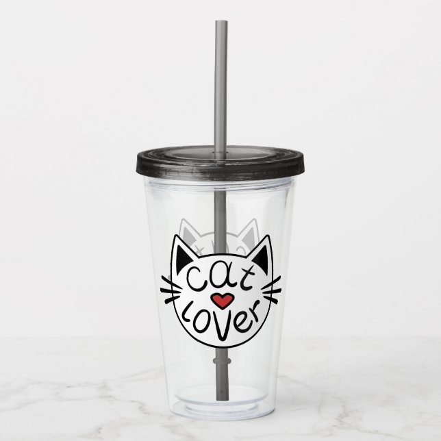Cat Lover Acrylic Tumbler (Front)