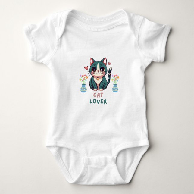 Cat Lover Baby Bodysuit (Front)