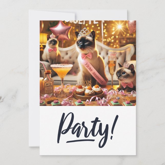 CAT Lover Bachelorette Party  Invitation (Front)
