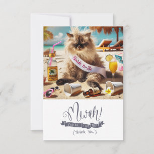 CAT Lover Bachelorette Party  Thank You Card