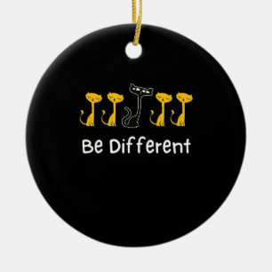 Cat Lover Be Different Ceramic Ornament