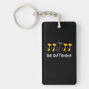 Cat Lover Be Different Key Ring