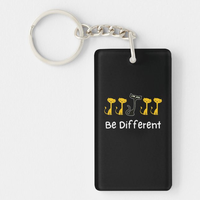 Cat Lover Be Different Key Ring (Front)