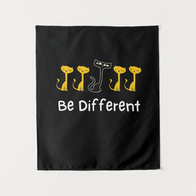Cat Lover Be Different Tapestry (Front)