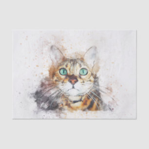 Cat Lover Beautiful Cat Watercolor Tissue Paper