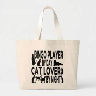 Cat Lover Bingo Player Large Tote Bag