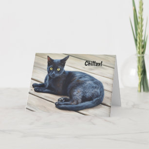 Cat Lover Birthday Card Relax and Fun