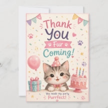 Cat Lover Birthday Thank You Cards