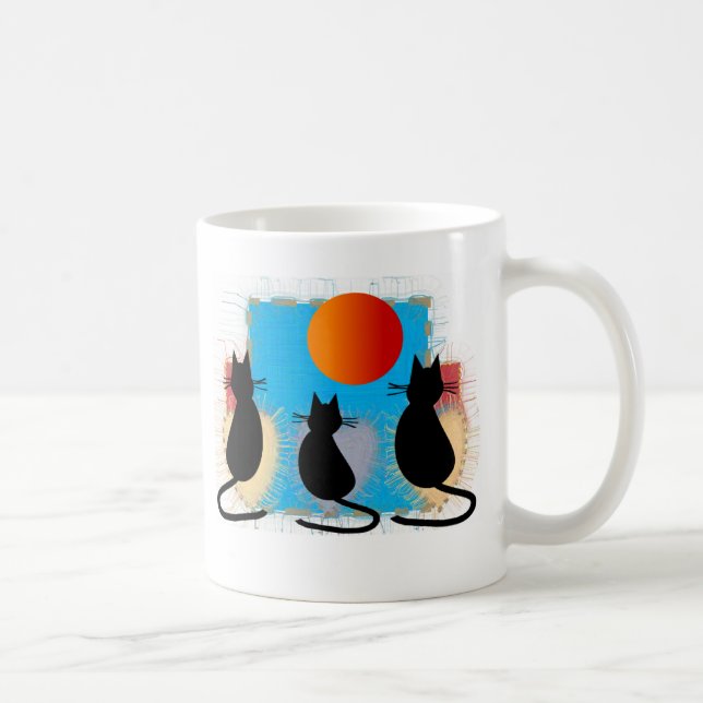 Cat Lover "Black Cats in the Window" Coffee Mug (Right)