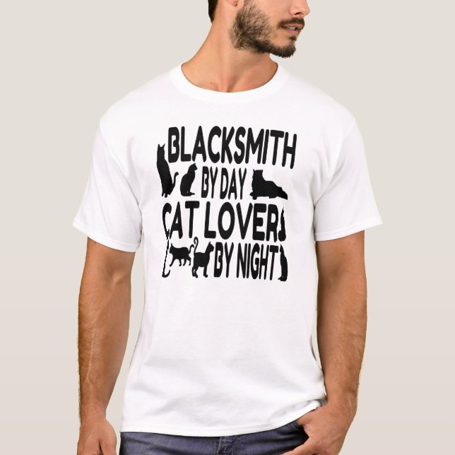 Cat Lover Blacksmith T-Shirt (Front)
