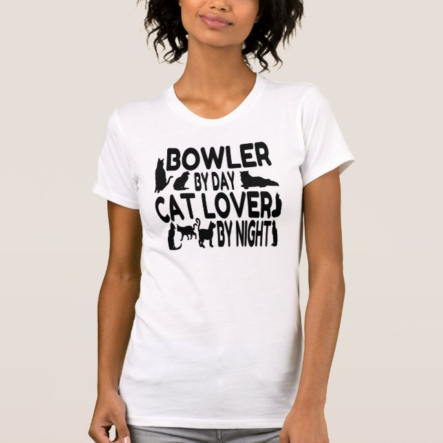 Cat Lover Bowler T-Shirt (Front)