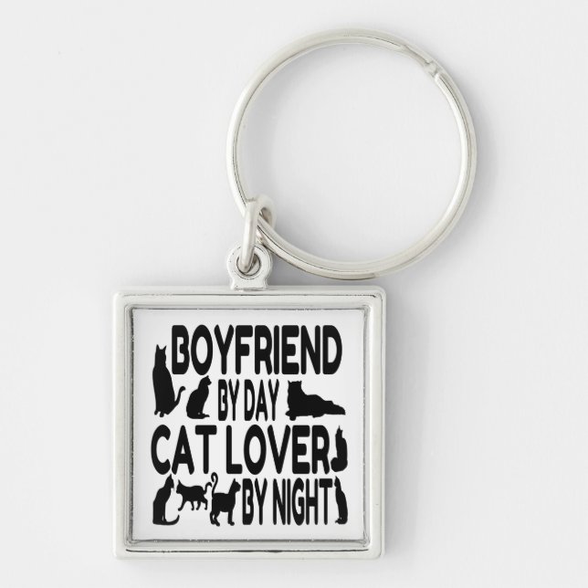 Cat Lover Boyfriend Key Ring (Front)