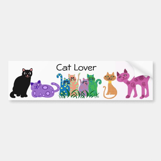 Cat Lover bumper stickers (Front)
