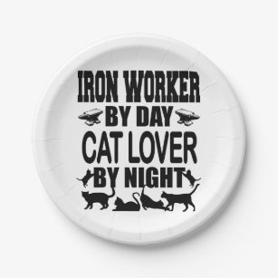 Cat Lover By Night Paper Plates