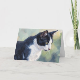 Cat Lover Cat Art Tuxedo Cat Art Card