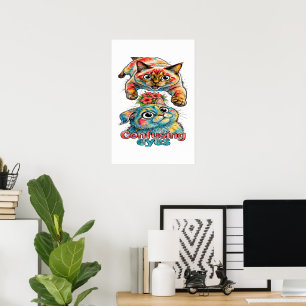 Cat Lover Cat Funny Siamese & Chartreux Charm 👁️ Poster