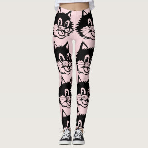 CAT LOVER CAT SMILE RETRO LEGGINGS YOGA PANTS