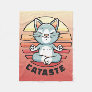 Cat Lover Cataste Yoga Cat Fleece Blanket