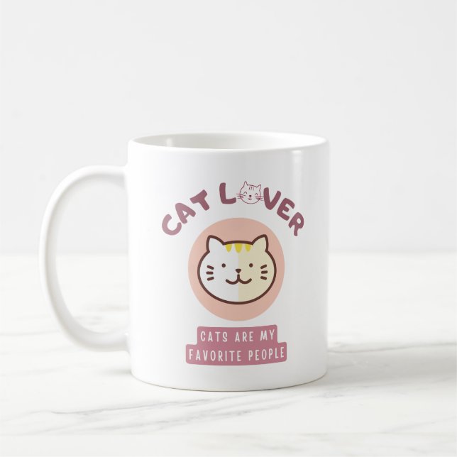 Cat Lover - Cats ar my favourite people Coffee Mug (Left)