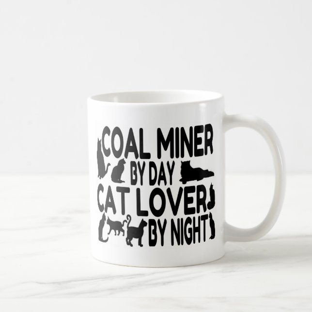 Cat Lover Coal Miner Coffee Mug (Right)
