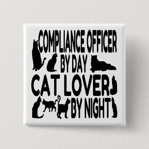 Cat Lover Compliance Officer 15 Cm Square Badge
