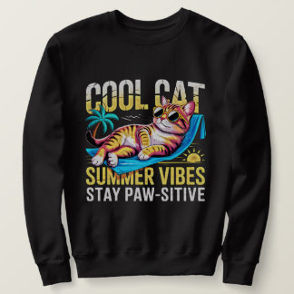 Cat Lover Cool Summer Vibes Funny Gift Sweatshirt