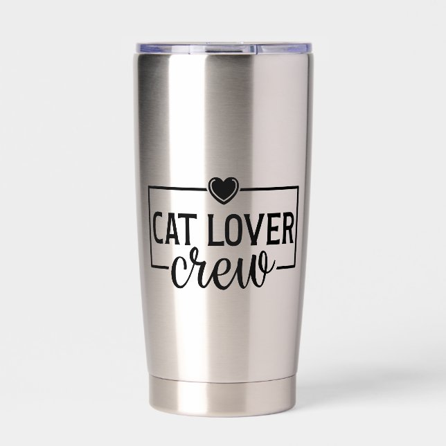 Cat Lover Crew Funny Cat Insulated Tumbler (Front)